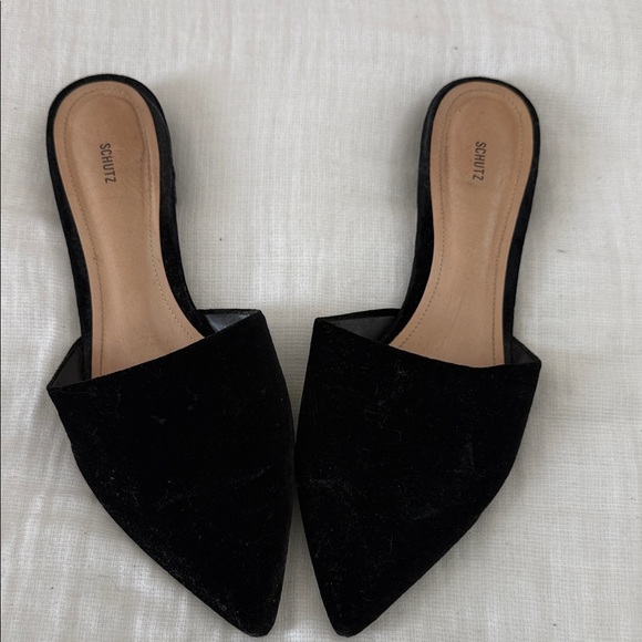 SCHUTZ Black Pointed Mules - Picture 1 of 2